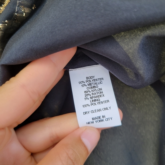 Anthropologie Hunter Dixon by Hunter Bell Black Gold Metallic Dress - Picture 5 of 5